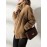 Drawstring Teddy Coat, Casual Zip Up Long Sleeve Warm Outerwear, Women's Clothing