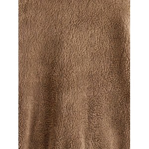 Zip Up Solid Teddy Jacket, Casual Simple Winter Warm Outerwear, Women's Clothing