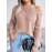 Solid Color Crew Neck Cold Shoulder Knitted Tops, Casual Everyday Pullover Sweaters, Women's Clothing